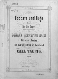 Toccata und Fuge fur die Orgel v. Jogann Sebastian Bach