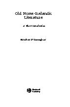 Old Norse-Icelandic Literature: A Short Introduction
