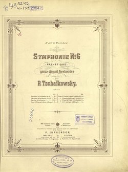 Symphonie № 6 pour grand orchestre, сomp. par P. Tschaikowsky