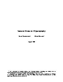 Lecture Notes on Cryptography