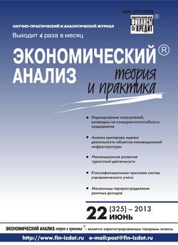 Экономический анализ: теория и практика № 22 2013