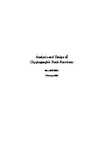 Analysis and Design of Cryptographic Hash Functions