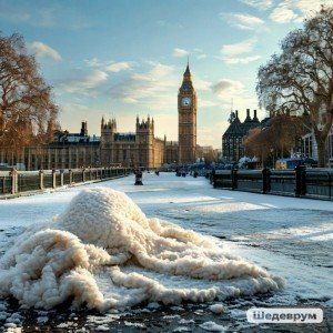 Кружевное покрывало снега в уснувшем Лондоне