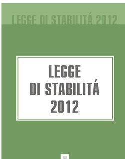 Legge di stabilità 2012