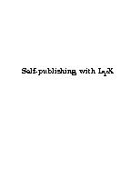 Self-publishing with LyX