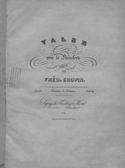 Valse pour le piano comp. par Fred. Chopin
