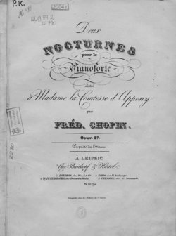 Deux nocturnes pour le pianoforte par Fred. Chopin