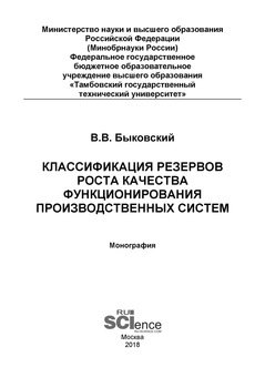 Классификация резервов роста качества функционирования производственных систем