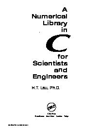 A Numerical Library in C for Scientists and Engineers