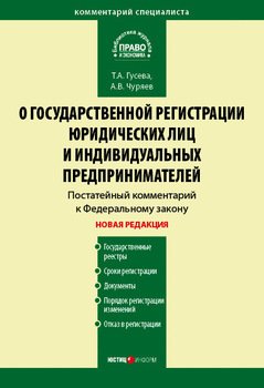 Комментарий к Федеральному закону «О государственной регистрации юридических лиц и индивидуальных предпринимателей» 