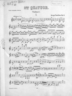 2-й квартет для 2-х скрипок, альта и виолончели