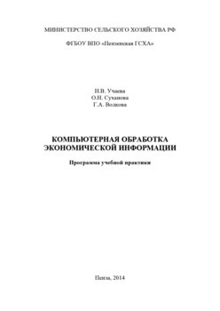 Компьютерная обработка экономической информации