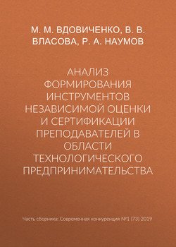 Анализ формирования инструментов независимой оценки и сертификации преподавателей в области технологического предпринимательства