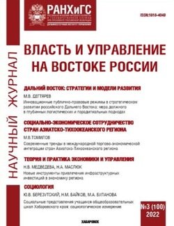 Власть и управление на Востоке России №3 2022