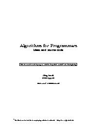Algorithms for programmers - ideas and source code
