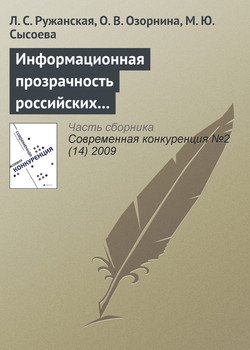 Информационная прозрачность российских компаний как фактор их конкурентоспособности на рынке капиталов